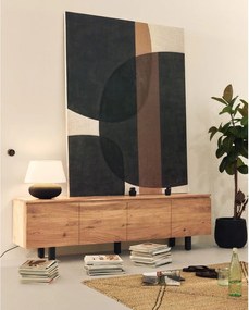 Szafka pod TV z litego drewna akacjowego w naturalnym kolorze 200x58x40 cm Uxue – Kave Home