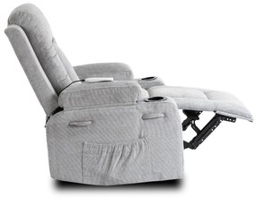 Fotel Masujący BOX 2 Rozkładany z Podnóżkiem Szary Nowoczesny