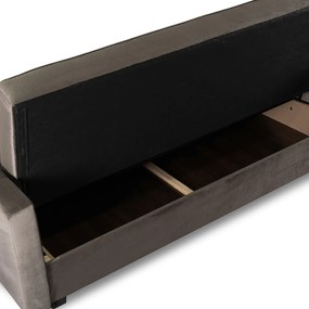 Sofa z Funkcją Spania ALUNA Rozkładana Wersalka Dwuosobowa Beżowa Nowoczesna do Salonu