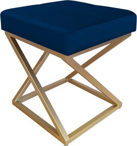 Pufa ZOA tkanina Welur loft ławka podnóżek metal : Kolor Stelaża - Złoty, Kolor tkaniny - VELVET - MG16, Typ tkaniny - Velvet