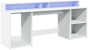 Podświetlane biurko 200 cm białe F1-G58