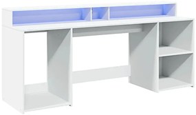 Podświetlane biurko 200 cm białe - Fixi