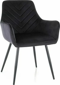 Krzesło tapicerowane FIG VELVET czarne