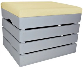 Pufa kufer skrzynia drewniana sosnowa siedzisko 50cm malowana szara