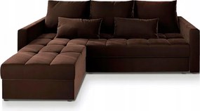 Brązowa rozkładana narożna sofa ZENOVA 220x140 cm, dwustronna