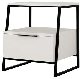 Biała szafka nocna z półką Pal – Kalune Design