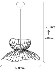 Czarna lampa wisząca z metalowym kloszem ø 50 cm Farac – Opviq lights