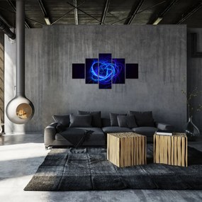 Obraz niebieskiej abstrakcyjnej piłki (125x70 cm)