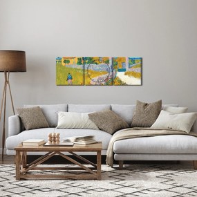 Obraz - Vincent van Gogh, Farmhouse in Provence, reprodukcje (z zegarem) (90x30 cm)
