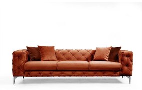 Pomarańczowa aksamitna sofa 237 cm Como – Artie