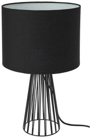 Lampa stołowa z czarnym abażurem, 30 cm