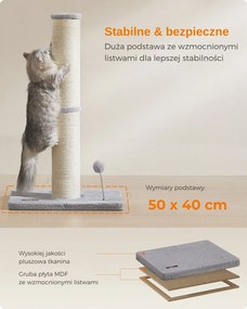 Drapak dla kota SIMBA, 50x40x85 cm, szary/beżowy Feandrea