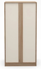 Kremowo-naturalna szafa w dekorze dębu 90x180x53 cm Dennis – Marckeric