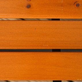 Outsunny Ławka dla 2 osób, dekoracyjne podłokietniki, do ogrodu i na taras, Odlewane aluminium+Naturalne drewno, 120 x 64 x 79 cm, Teak