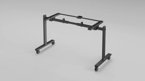 Mobilny stół MATCH, 180x80 cm, szara podstawa, buk
