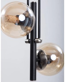 Czarna lampa sufitowa ze szklanym kloszem ø 15 cm Libra – Squid Lighting