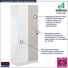 Narożna minimalistyczna szafa uchylna biały + kaszmir W3-E06