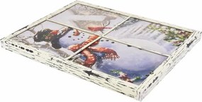 Obraz na ścianę "Bałwanek w oknie", 3 LED, 49 x 38,5 cm