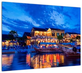 Obraz nocnego miasta Hoi An w Wietnamie (70x50 cm)