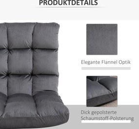 HOMCOM Fotel Materac Gościnny Welurowy Regulowane Oparcie Szary 55x71x53 5 cm Komfort i Styl | Aosom PL