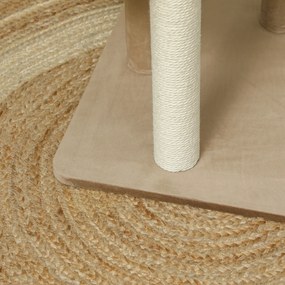 PawHut Drapak z 2 poziomami, piłką, słupkami do drapania, piłką jutową, do 7 kg, 56 x 54 x 86 cm, Kolor Brązowy