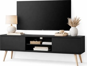 Czarna szafka RTV na nóżkach C1-G13