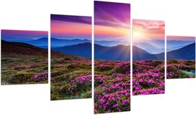 Obraz - Krajobraz kwitnących gór (125x70 cm)