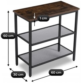 Stolik Kawowy CARTER 60 cm Dąb Rustykalny/Czarny Nowoczesny Loft