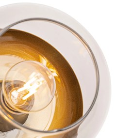 Designerski reflektor czarny ze złotem i dymionym szkłem - KyanDesignerski Oswietlenie wewnetrzne