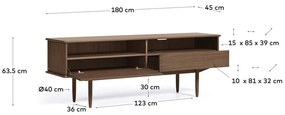 Szafka pod TV w dekorze drewna orzechowego Kave Home Carolin