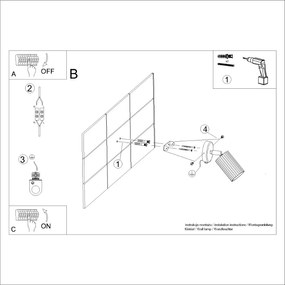 Kinkiet KARBON zielony oliwkowy z włącznikiem SOLLUX  LIGHTING
