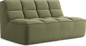 Modułowa sofa 2-osobowa - z tkaniny welwetowej - oliwkowy - KALAI