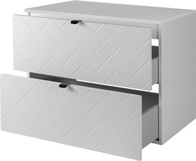 Meble łazienkowe, Biały Mat, 80 x 57 x 46 cm, uchwyty czarne