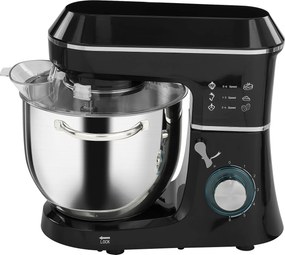 HOMCOM Robot planetarny 1400 W z miską 7 l i 6 prędkościami, hak do ciasta, trzepaczka i mieszadło, czarny | Aosom PL