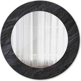 Lustro z nadrukiem okrągłe Czarny kamień