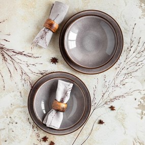 Mäser Zestaw płytkich i głębokich talerzy 8 szt. SMOKY'S – brązowy