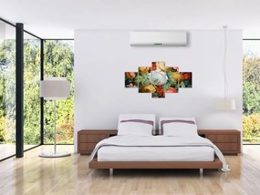 Obraz namalowanego bukietu kwiatów (125x70 cm)