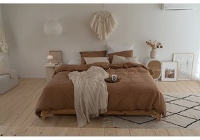 Łóżko dwuosobowe z drewna sosnowego ze stelażem 140x200 cm Elan – Karup Design