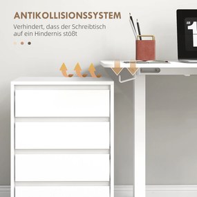 Vinsetto Elektryczne biurko regulowane, 120x60x72-116cm, Białe