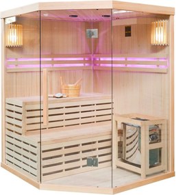 Sauna fińska wewnętrzna wysokotemperaturowa z piecem HARVIA 6KW z kamieniami 4 - 5 osobowa 150 x 150 CM
