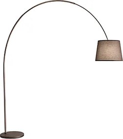 Arche - Curved LED metal floor lamp 1xE27 MAX 60W, H.230 cm, 180° adjustable head, Brown Metal - Perenz