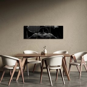 Obraz - Tenisista (z zegarem) (90x30 cm)