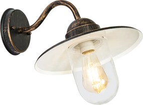 Rustykalna lampa ścienna zewnętrzna antyczne złoto IP44 - Kansas