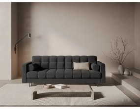 Ciemnoszara rozkładana sofa ze schowkiem z materiału bouclé 222 cm Bali – Cosmopolitan Design