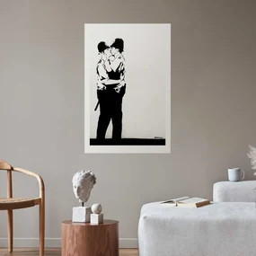 Plakat Pocałunek policjantów 21x30 cm bez ramy z marginesem ARTGEIST B