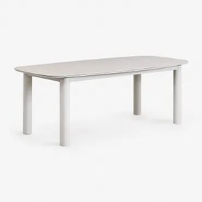 Rozkładany Prostokątny Stół Jadalniany 220-280x100 Cm Z Ceramicznym Blatem I Aluminiową Ramą Zinti Piaskowy Szary - Sklum