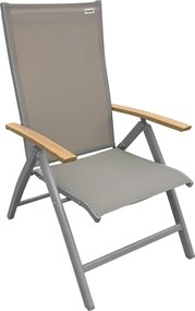 Doppler EXPERT WOOD - ogrodowy aluminiowy fotel regulowany