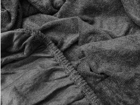 PrzytulneMieszkanie.pl Ekskluzywne prześcieradło frotte ciemnoszare 90 x 200 cm