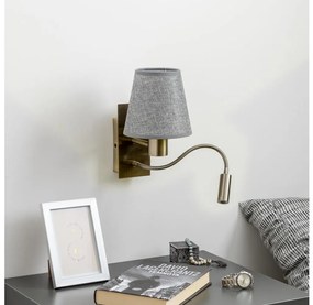 Brilagi - LED Kinkiet NUBILA 1xE27/25W/230V + LED/3W mosiądz/szary