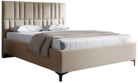 Beżowe tapicerowane łóżko welurowe 4 rozmiary R2-G04